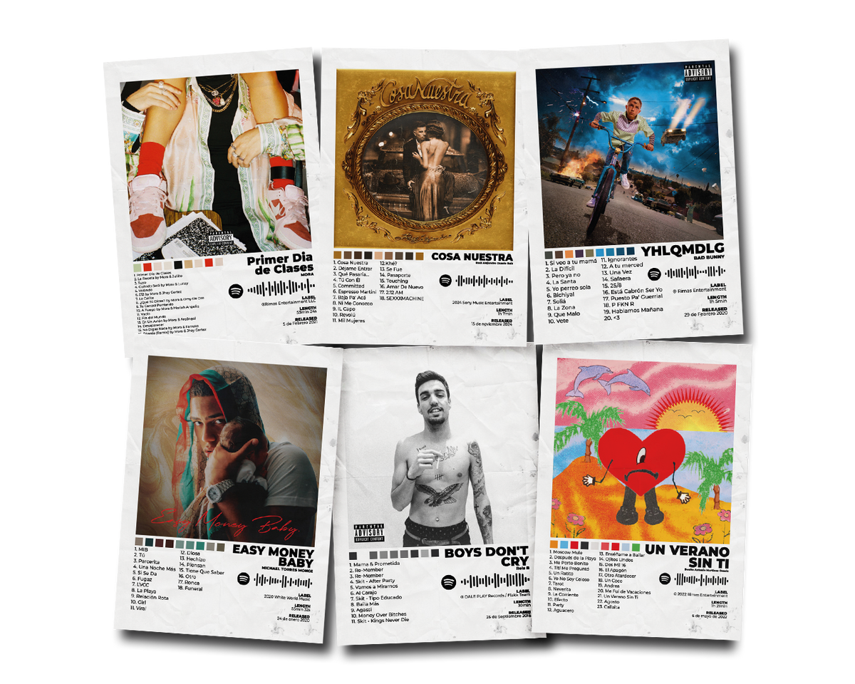 Catálogo de pósters digitales Hype Music Prints